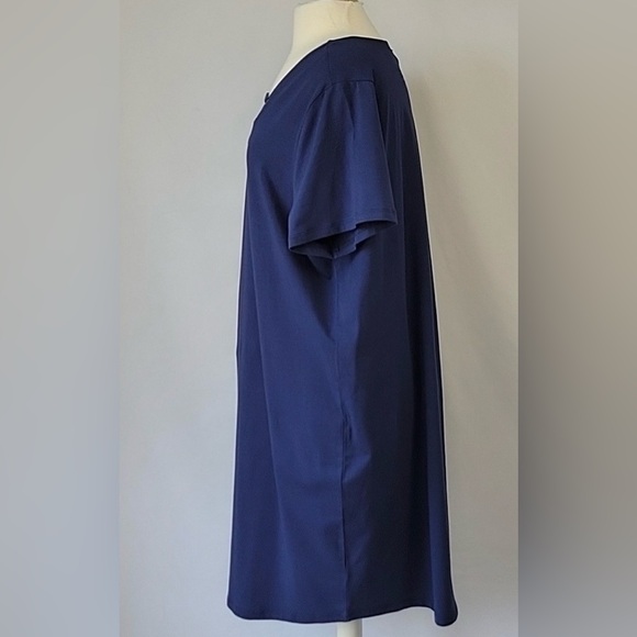 Womens Michael Kors Navy Blue Lace-Up T-Shirt Dress - Size 2X - Picture 4 of 9